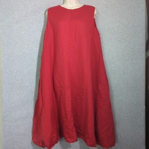 EMBELLISH Dress Womens Small Maroon Flare Lagenlook Oversized Linen Blend Kaftan